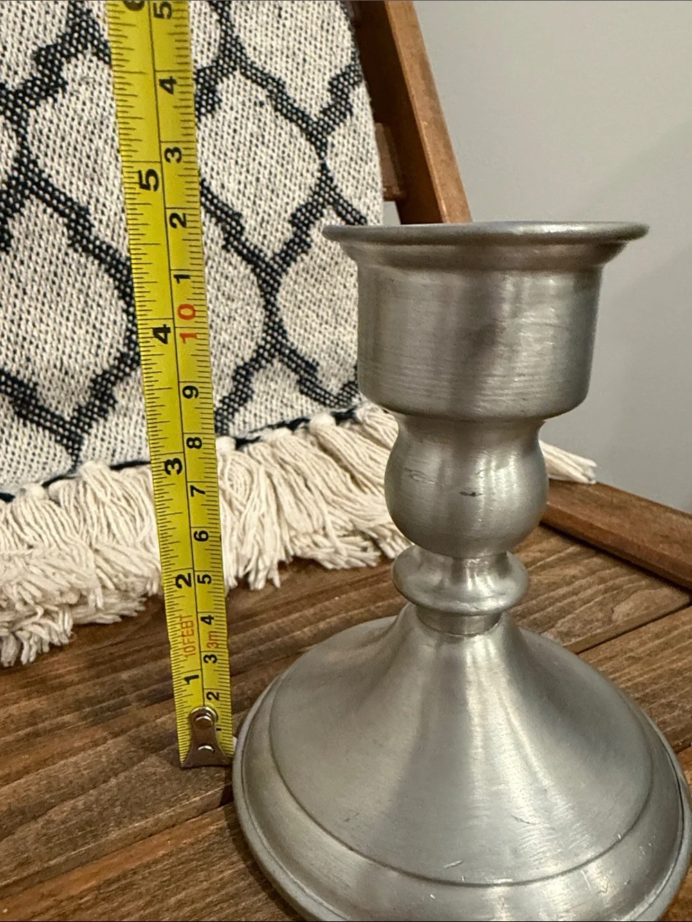 Vintage Leonard Genuine Pewter Weighted Candlestick Holder 5” Made in Bolivia